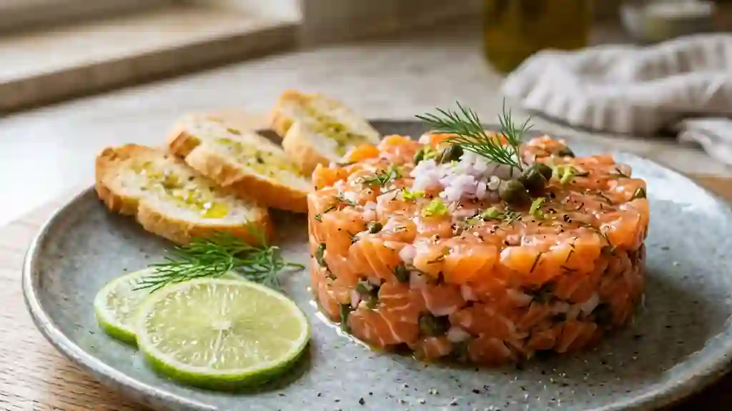 Tartare de saumon fondant au citron vert - Photo de présentation
