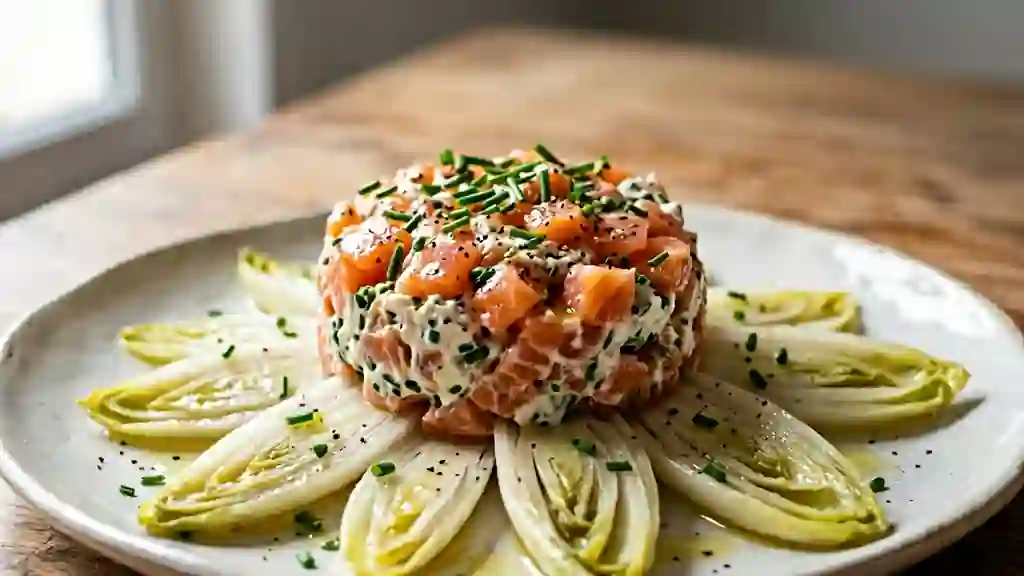 Tartare de saumon fumé et chicons fondants - Photo de présentation
