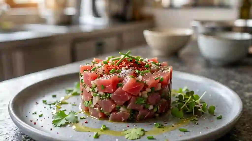 Tartare de thon fondant au piment d'Espelette - Photo de présentation