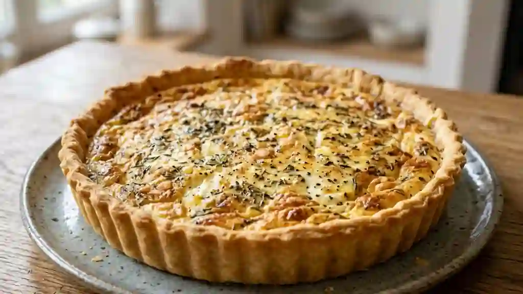 Tarte à la brousse crémeuse et parmesan - Photo de présentation