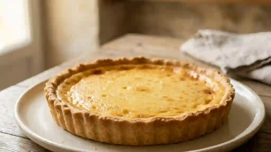 Tarte fondante à la crème vanillée - Photo de présentation