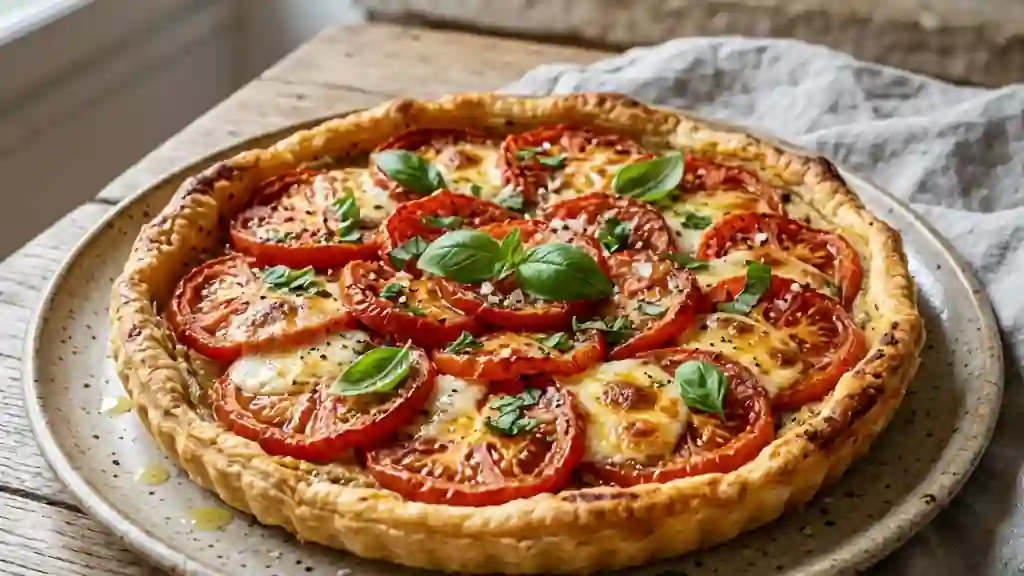 Tarte Tomate-Mozza Fondante au Basilic Frais - Photo de présentation