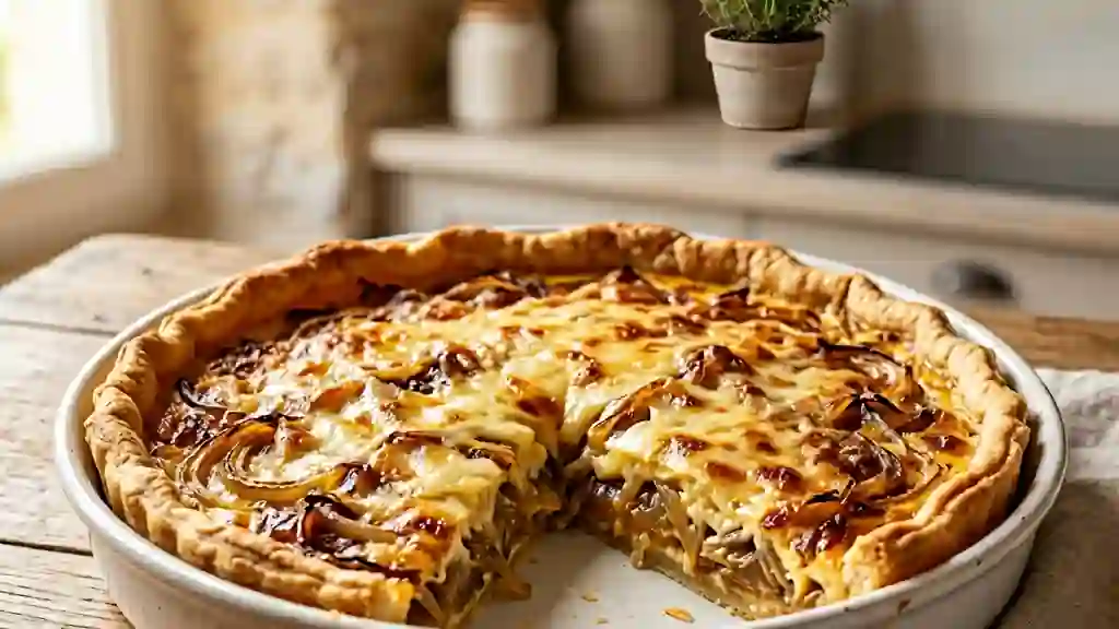 Tarte aux oignons fondants et gratinés - Photo de présentation