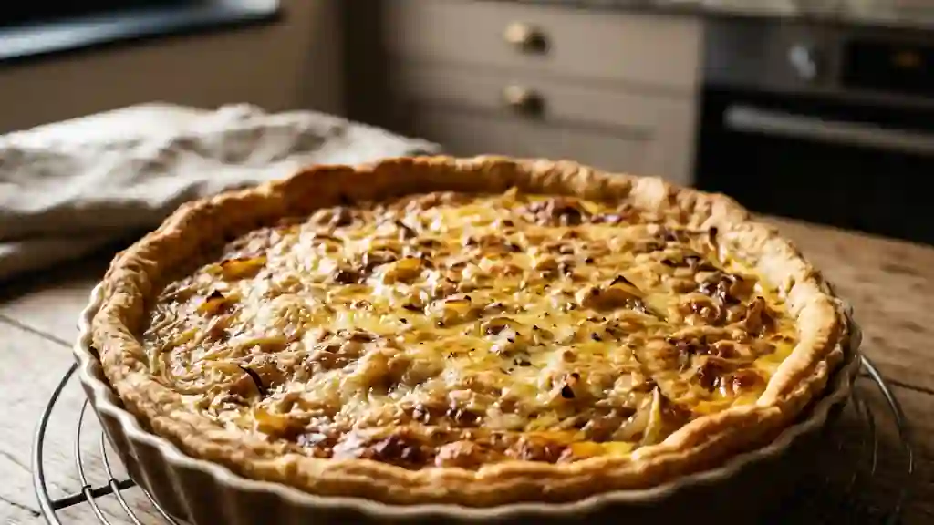 Tarte fondante aux oignons caramélisés - Photo de présentation