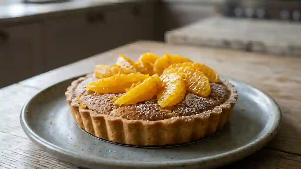 Tarte amandine à l'orange fondante - Photo de présentation
