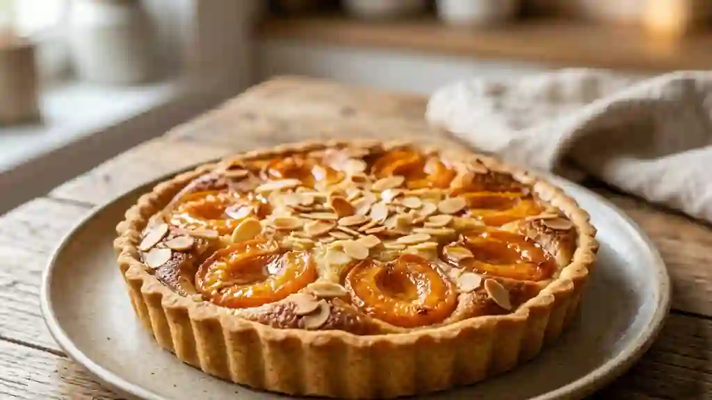 Tarte amandine aux abricots rôtis au miel - Photo de présentation