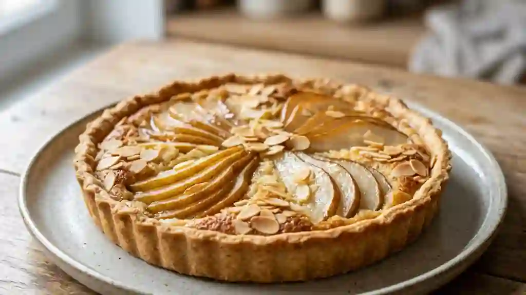 Tarte amandine aux poires fondantes - Photo de présentation