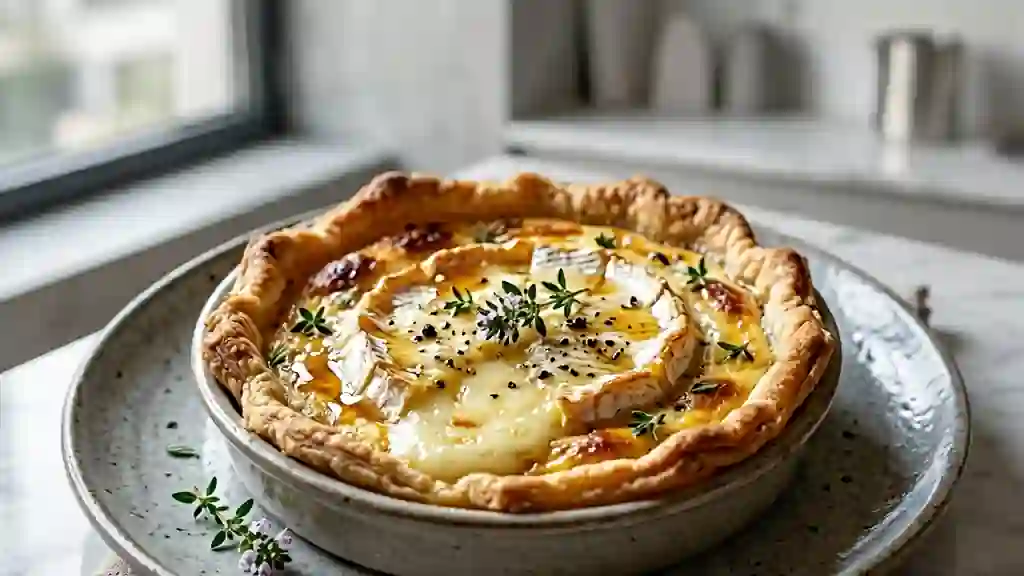 Tarte au camembert coulant et miel - Photo de présentation