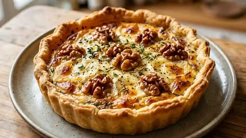 Tarte chèvre miel et noix croustillante - Photo de présentation