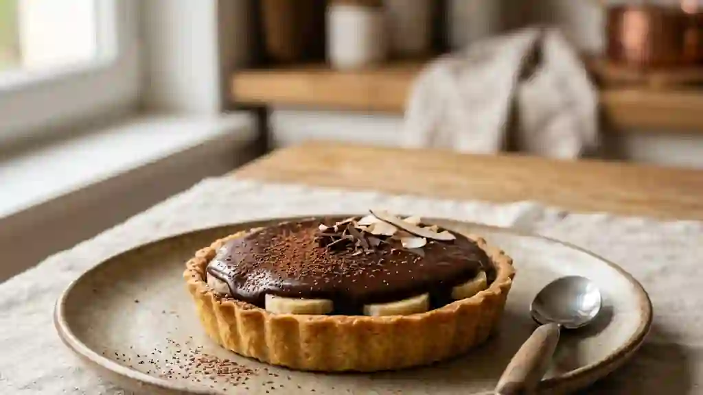 Tarte Banane Chocolat Ganache Soyeuse - Photo de présentation
