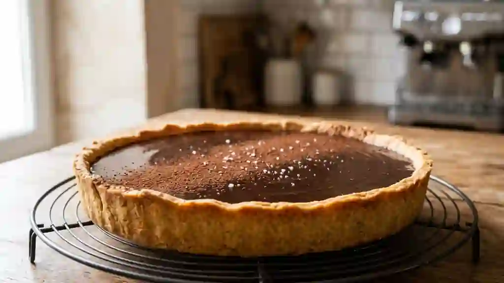 Tarte au chocolat noir fondante et soyeuse - Photo de présentation