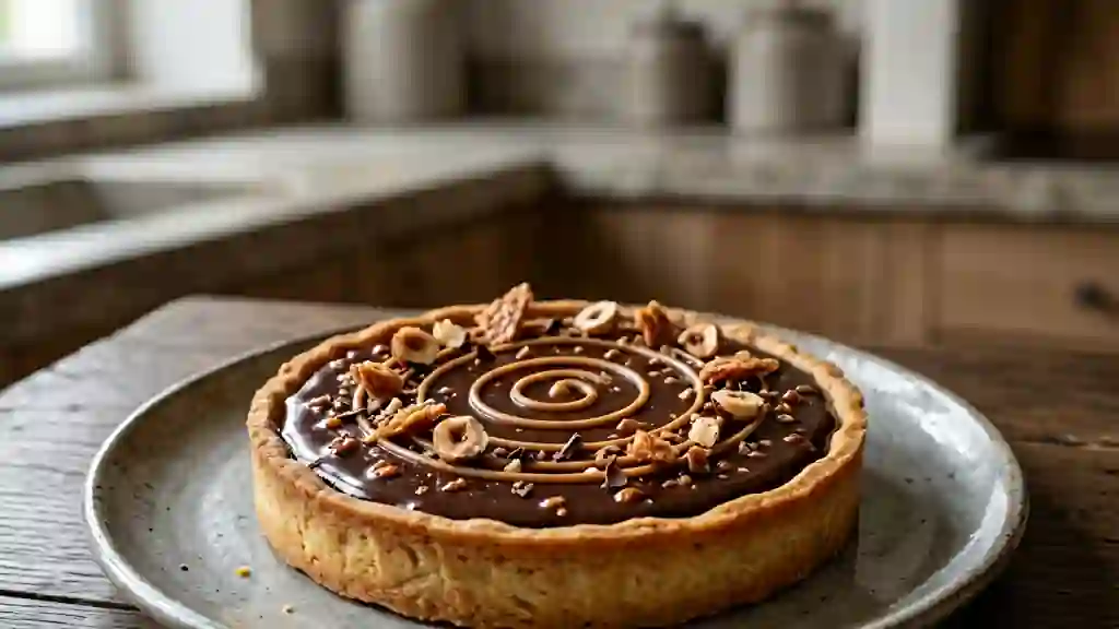Tarte intense chocolat et praliné craquant - Photo de présentation