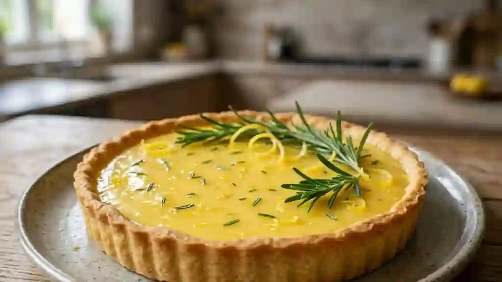 Tarte citron-romarin fondante et boisée - Photo de présentation