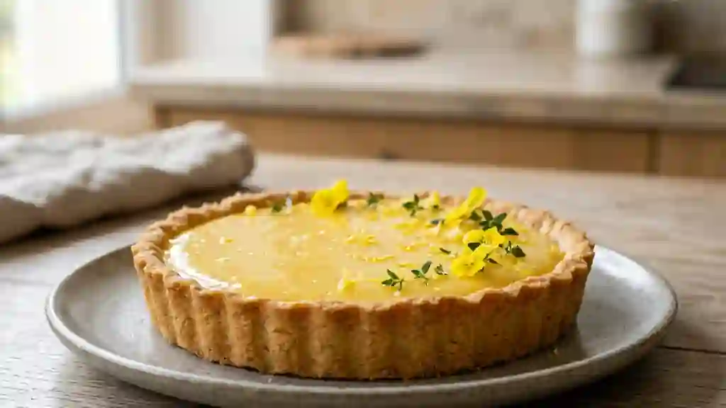 Tarte au citron fondante et zestée - Photo de présentation