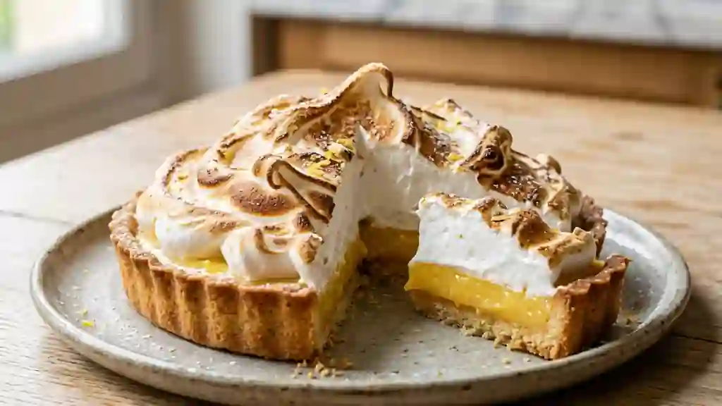 Tarte au citron meringuée fondante - Photo de présentation