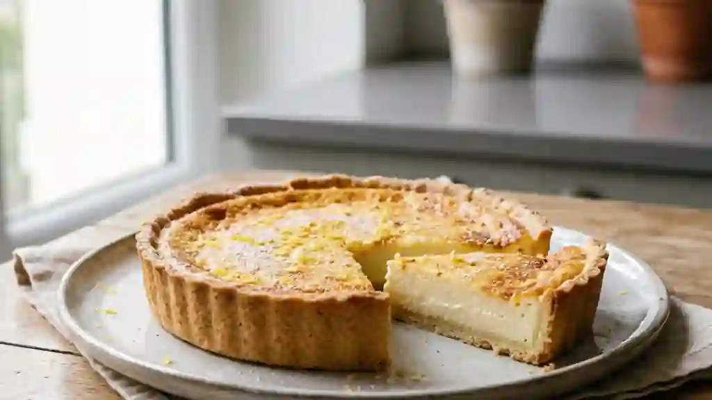 Tarte au fromage blanc fondante et citronnée - Photo de présentation