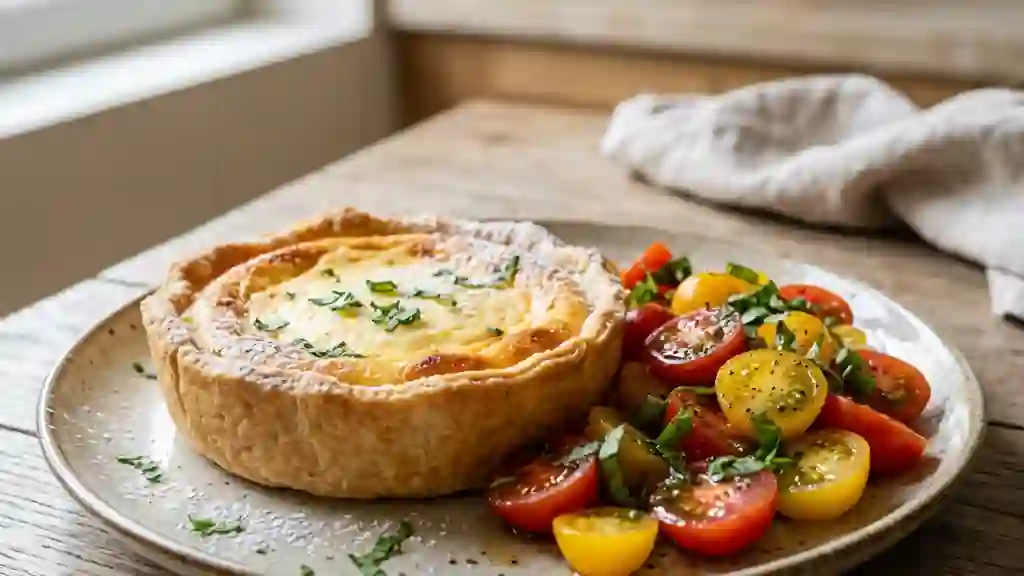 Tarte aérienne au fromage blanc et tomates - Photo de présentation