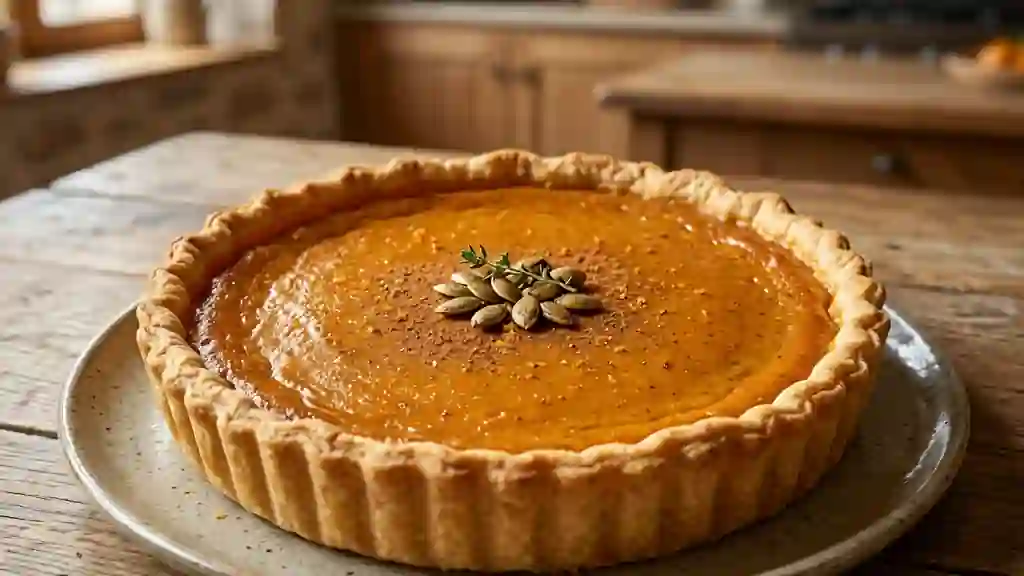 Tarte fondante au potiron et cannelle - Photo de présentation