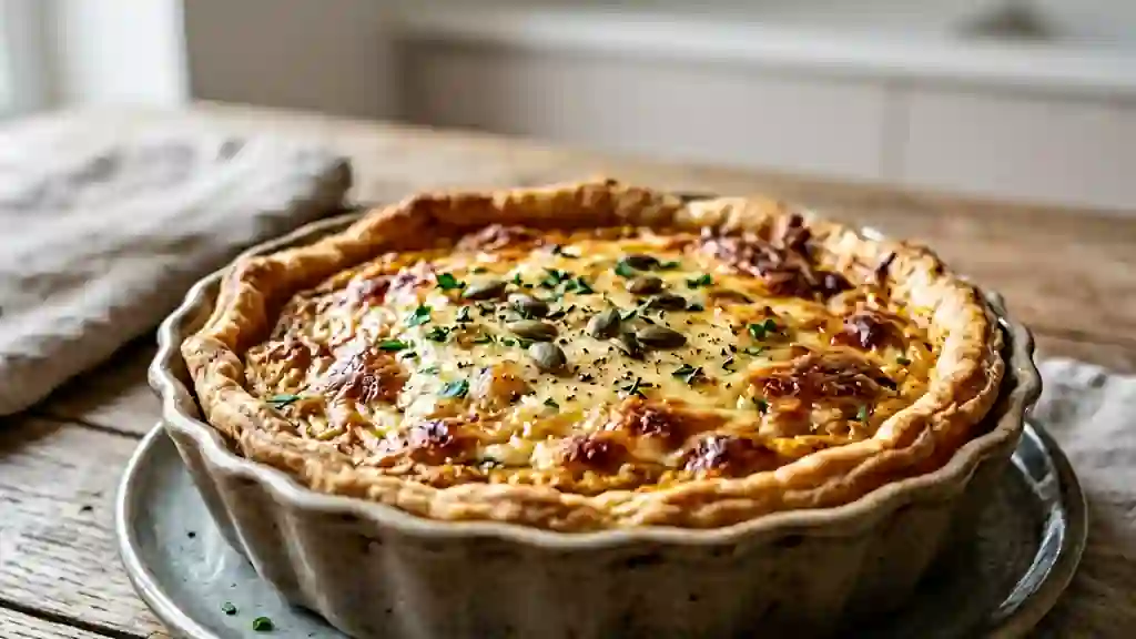 Tarte au potiron onctueuse et fromage fondu - Photo de présentation