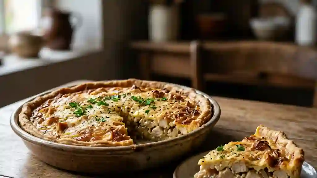 Tarte vendéenne au poulet et crème fondante - Photo de présentation