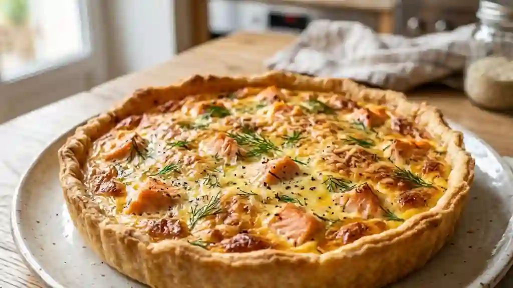 Tarte fondante au saumon et aneth - Photo de présentation