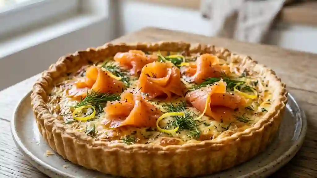 Tarte saumon fumé et crème acidulée - Photo de présentation