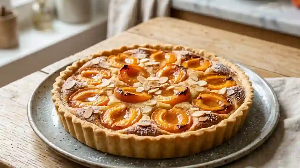 Tarte croquante aux abricots et amande fondante - Photo de présentation