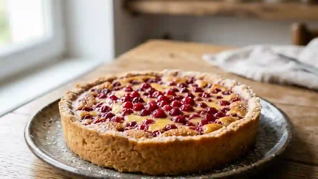 Tarte aux airelles acidulée et crème onctueuse - Photo de présentation