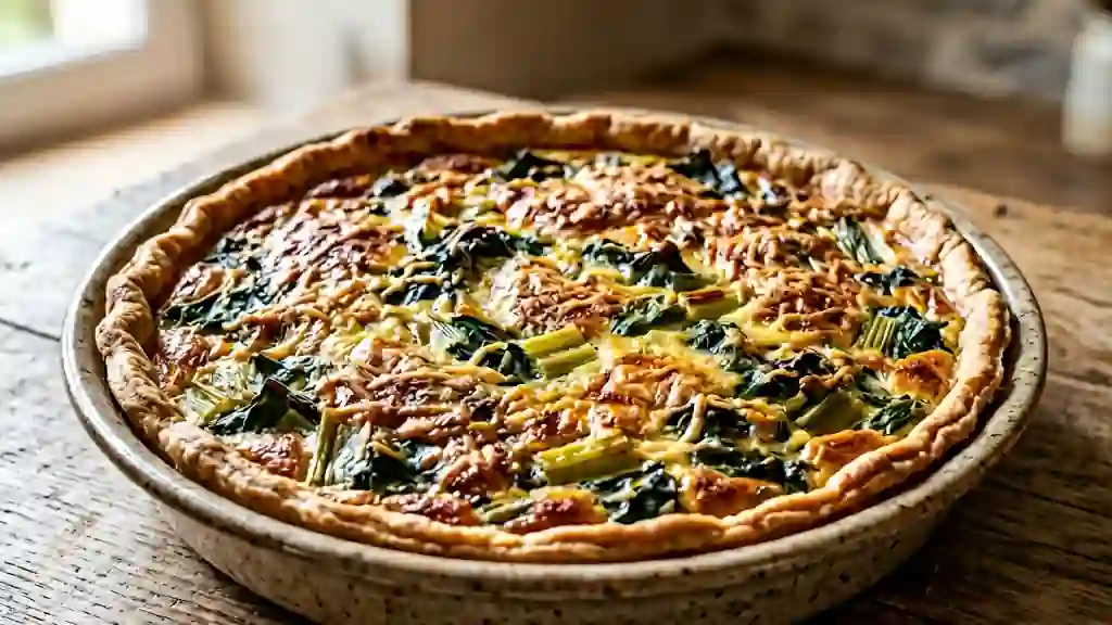 Tarte rustique aux blettes et à l'ail - Photo de présentation