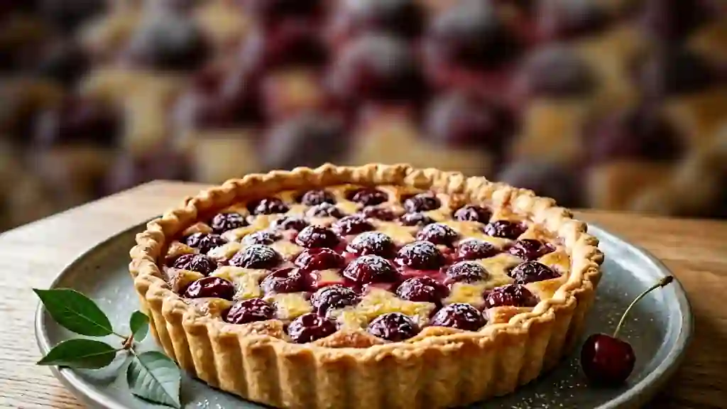 Tarte fondante cerises et amande amère - Photo de présentation
