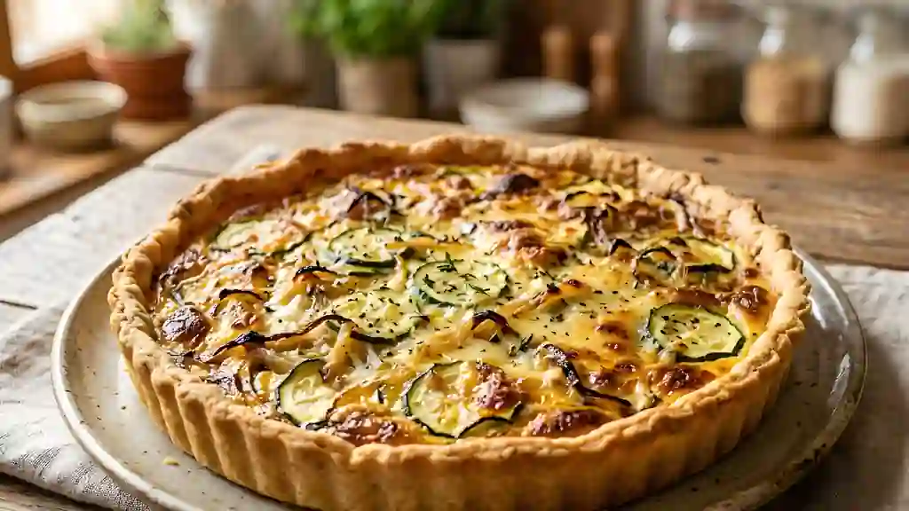 Tarte aux courgettes et oignons confits - Photo de présentation