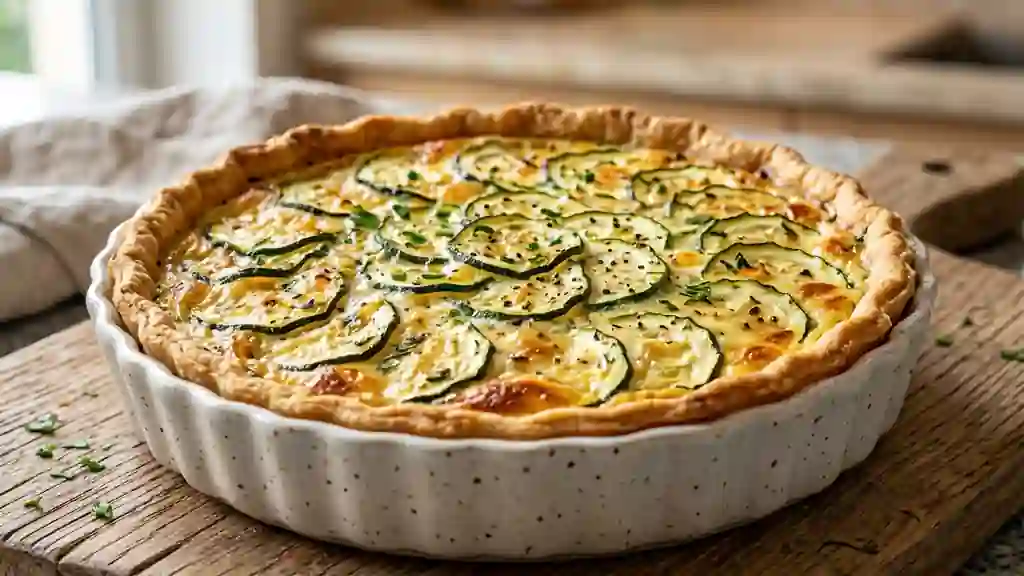 Tarte fondante à la courgette et fromage frais - Photo de présentation