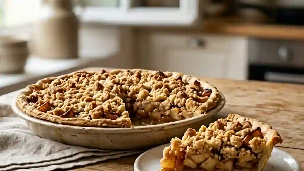Tarte aux pommes fondante et son crumble cannelle - Photo de présentation