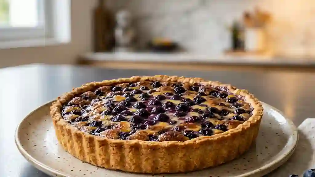 Tarte fondante aux myrtilles sauvages - Photo de présentation