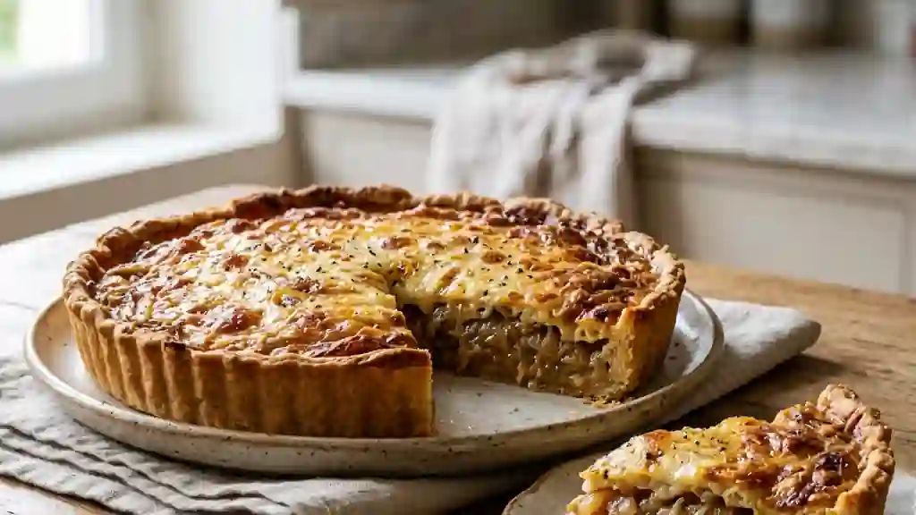 Tarte fondante aux oignons caramélisés - Photo de présentation