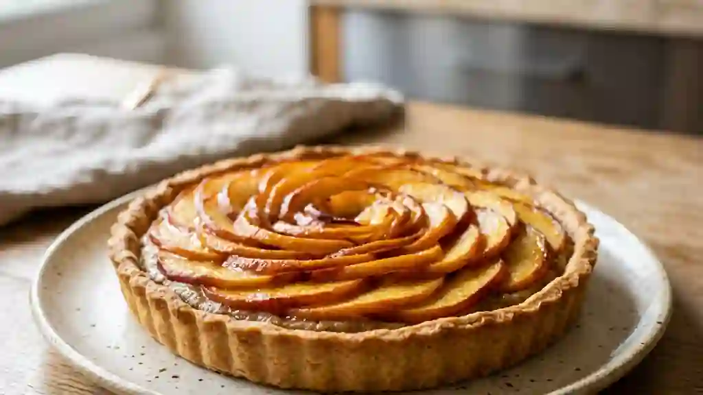 Tarte Sablée aux Pêches et Crème de Noix - Photo de présentation