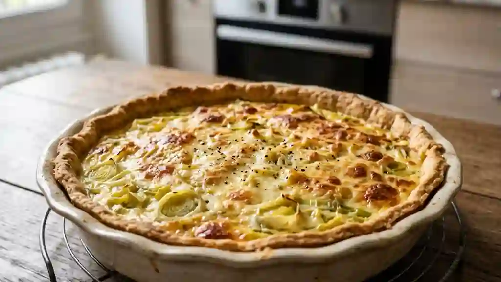 Tarte aux poireaux fondante et gratinée - Photo de présentation