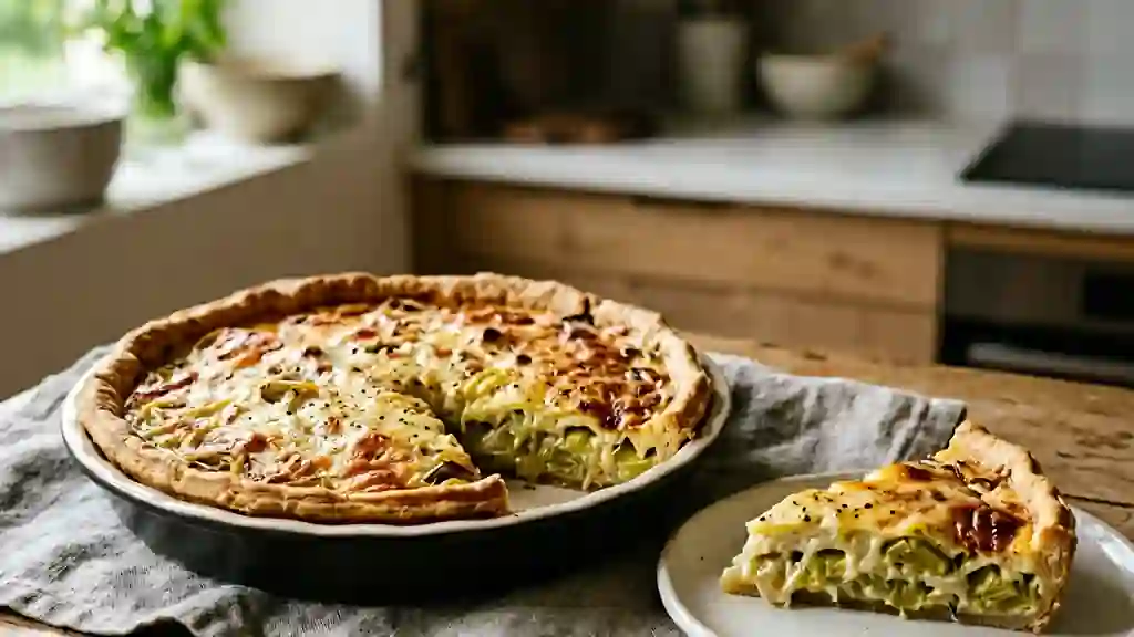 Tarte aux poireaux fondante et sa croûte dorée - Photo de présentation