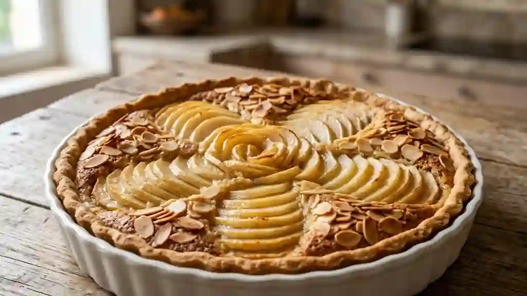 Tarte amandine aux poires fondantes - Photo de présentation