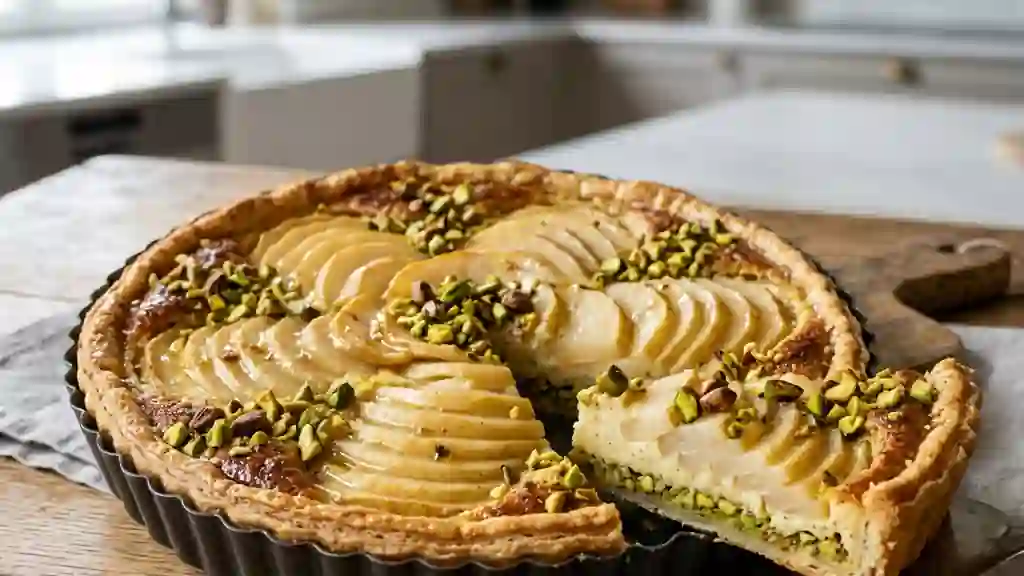 Tarte Fondante Poire et Éclats de Pistaches - Photo de présentation