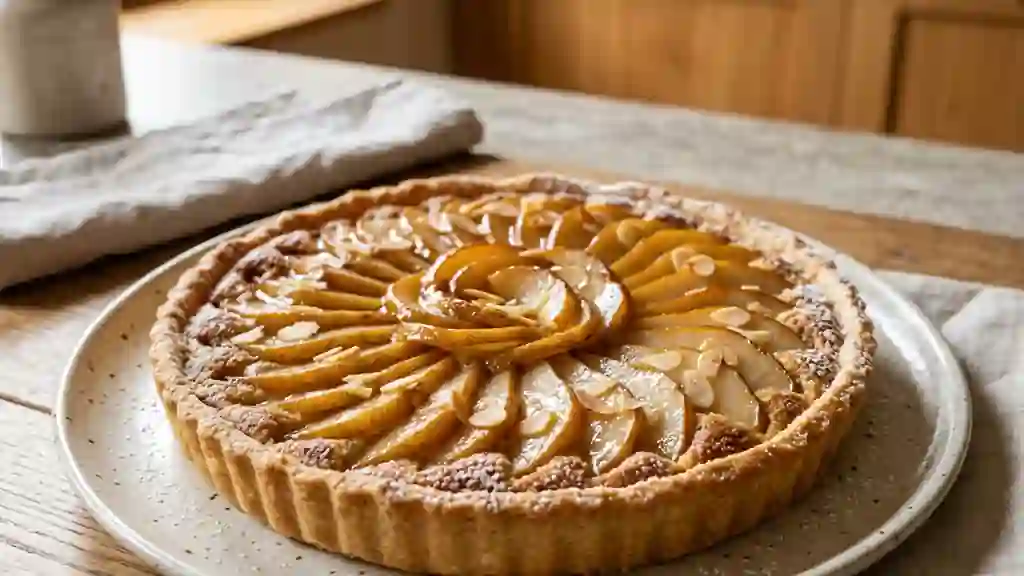 Tarte aux poires fondante et crème d'amande - Photo de présentation