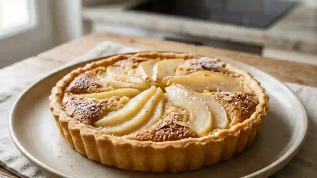 Tarte aux poires fondantes et amandes - Photo de présentation