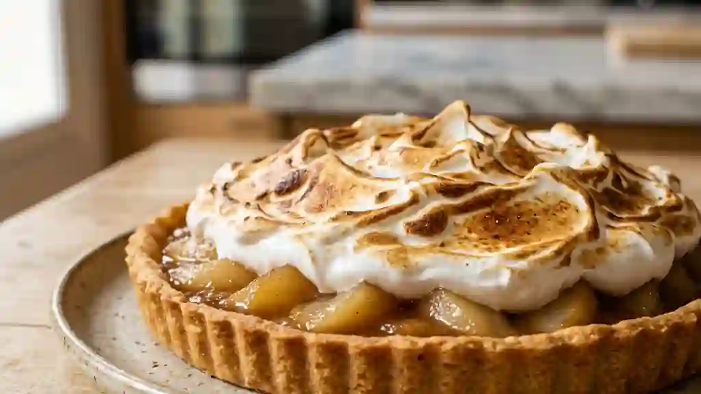 Tarte poires meringuée, fondante et craquante - Photo de présentation