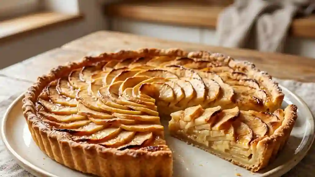 Tarte aux pommes alsacienne et crème onctueuse - Photo de présentation