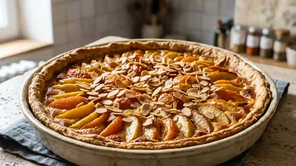 Tarte Croustillante Pommes Abricots et Amandes - Photo de présentation