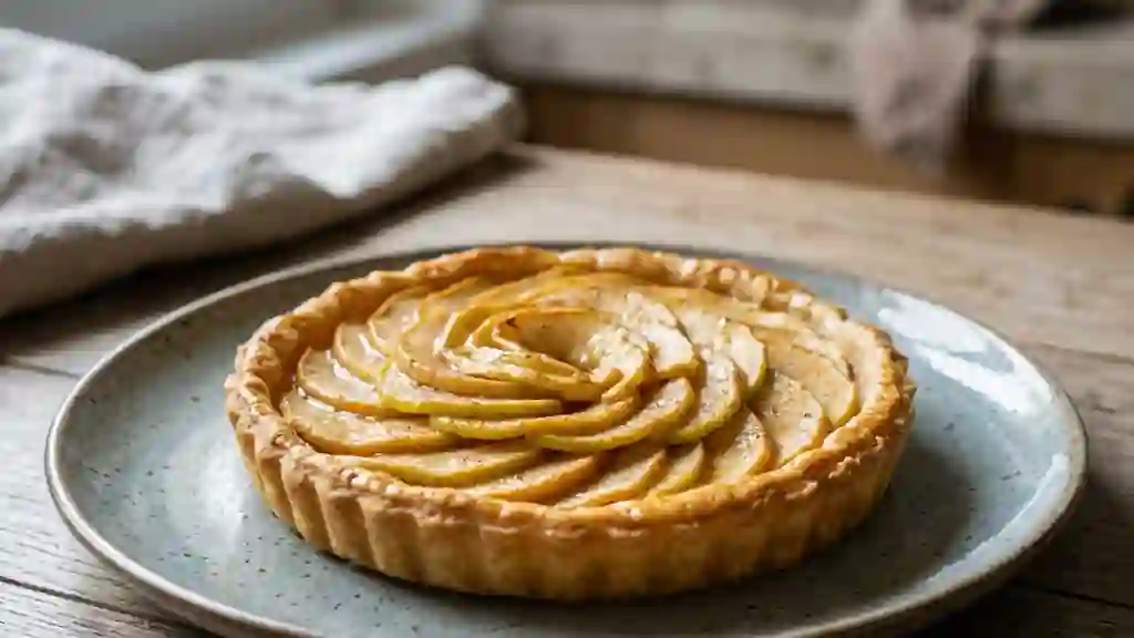 Tarte aux pommes caramélisée à la cannelle - Photo de présentation