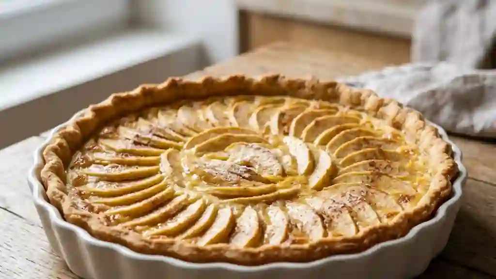 Tarte aux pommes onctueuse à la vanille - Photo de présentation