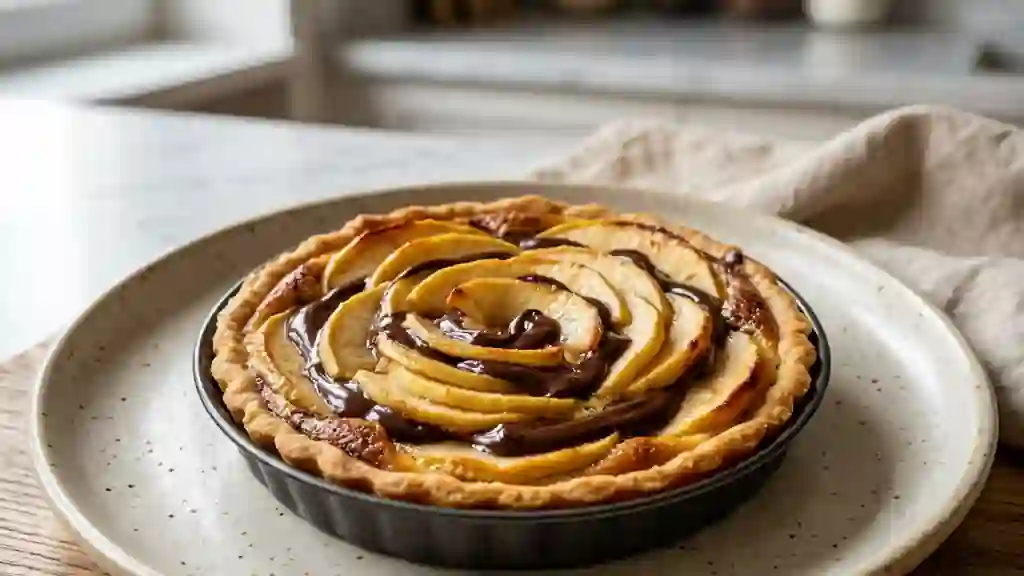 Tarte Pommes-Chocolat au Cœur Fondant - Photo de présentation