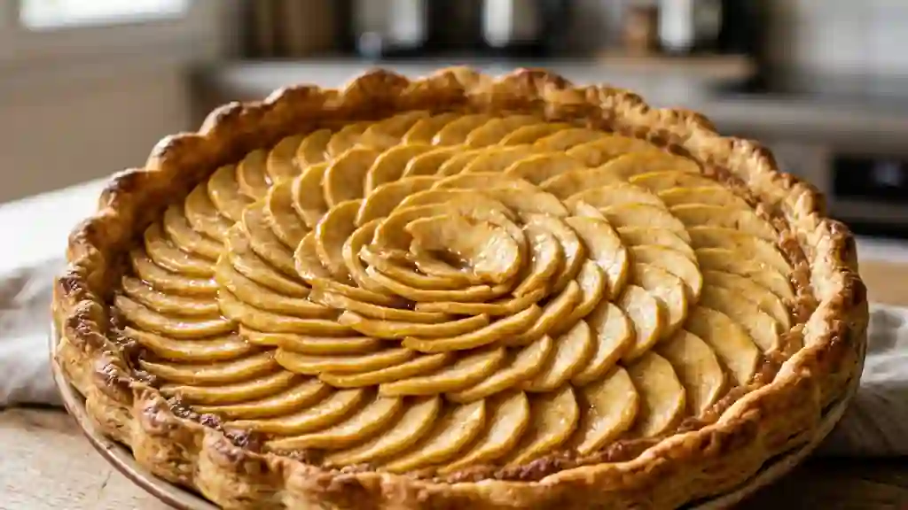 Tarte aux pommes et frangipane fondante - Photo de présentation