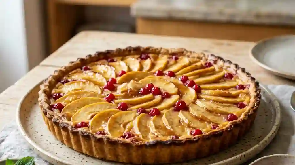 Tarte fondante pommes et groseilles - Photo de présentation